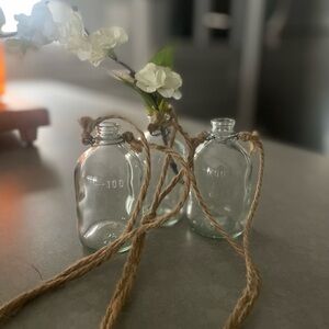 Magnolia Clear Glass Vases with Rope Detail